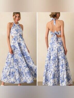 aakaa blue floral dress | Dresses | White Tiered Sundress APR26WK3 Set Option:Dress & Crown and a matching removable Black And Burgundy Wedding